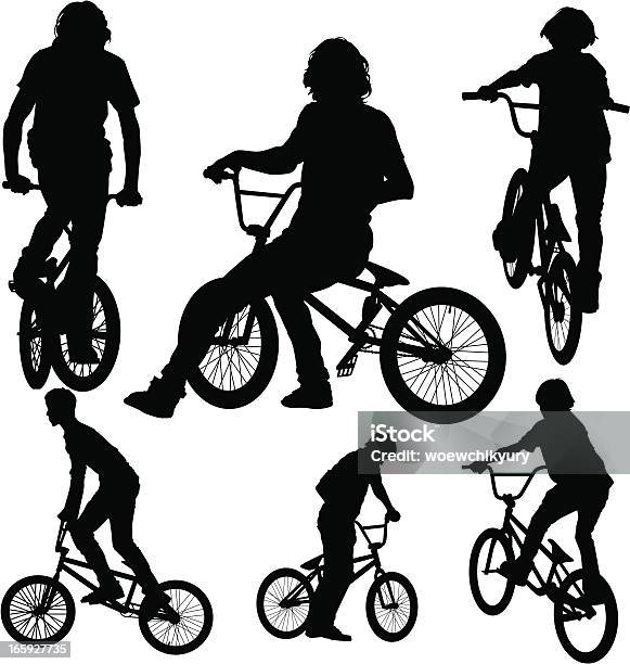 シルエットのサイクリング Bmx - BMXに乗るのベクターアート素材や画像を多数ご用意 - BMXに乗る, シルエット, ティーンエイジャー