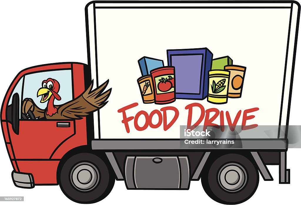 Nourriture en voiture - clipart vectoriel de Collecte alimentaire libre de droits