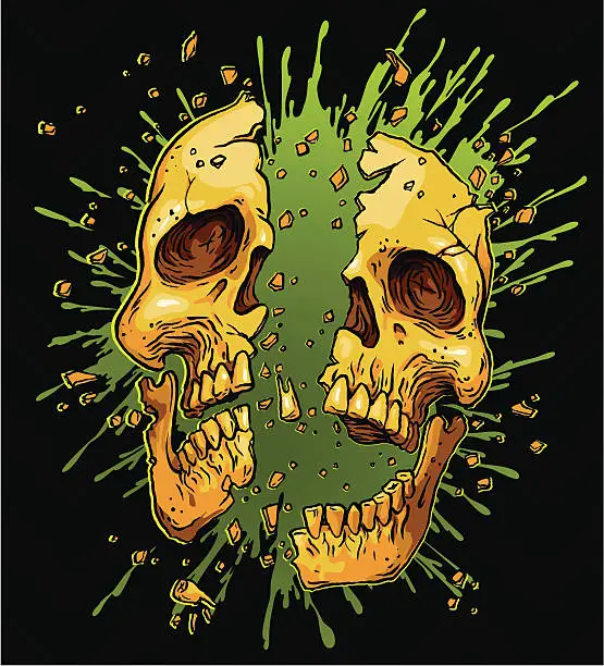 Vector illustration of goo splatter exploding skull