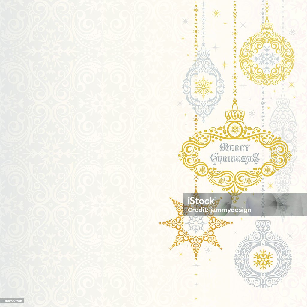 Silver & Gold Weihnachten Weihnachtsschmuck - Lizenzfrei Christbaumkugel Vektorgrafik
