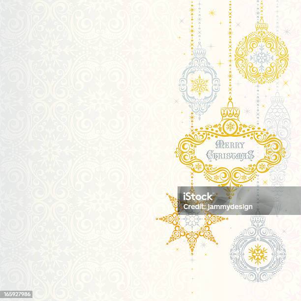 Silver Gold Weihnachten Weihnachtsschmuck Stock Vektor Art und mehr Bilder von Christbaumkugel - Christbaumkugel, Hängen, Illustration
