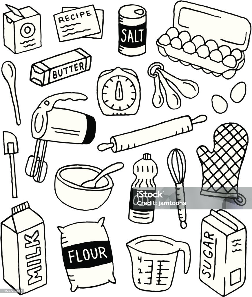 Baking Doodles - Royalty-free Fırında pişirmek Vector Art