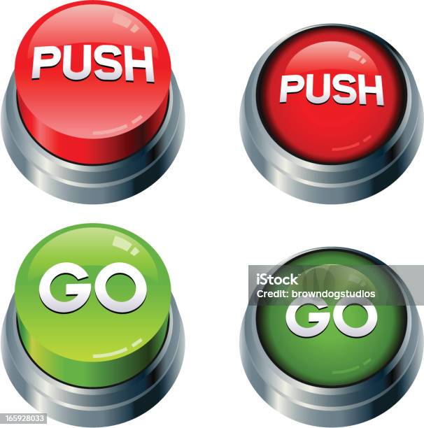 Push Buttons Stock Illustration - Download Image Now - Clip Art, Clipping Path, Color Image