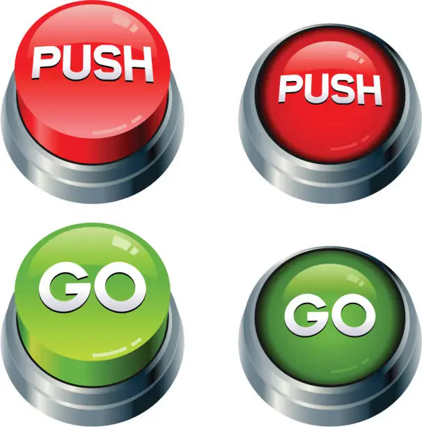 Vector illustration of Push Buttons