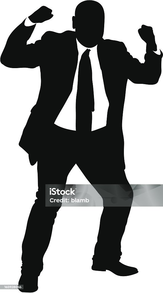 Angry Businessman A silhouette of an angry businessman clenching his fists. Businessman stock vector