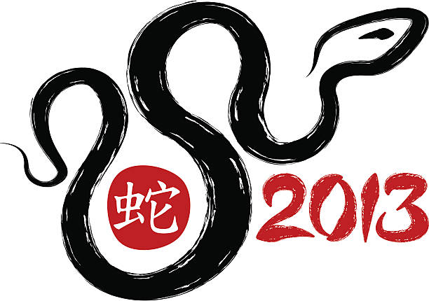 Year of the Snake 2013 calligraphy vector art illustration