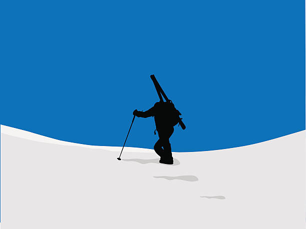 лыжный-альпинист - conquering adversity wilderness area aspirations achievement stock illustrations