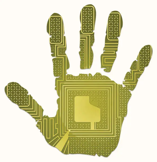 Vector illustration of RFID handprint