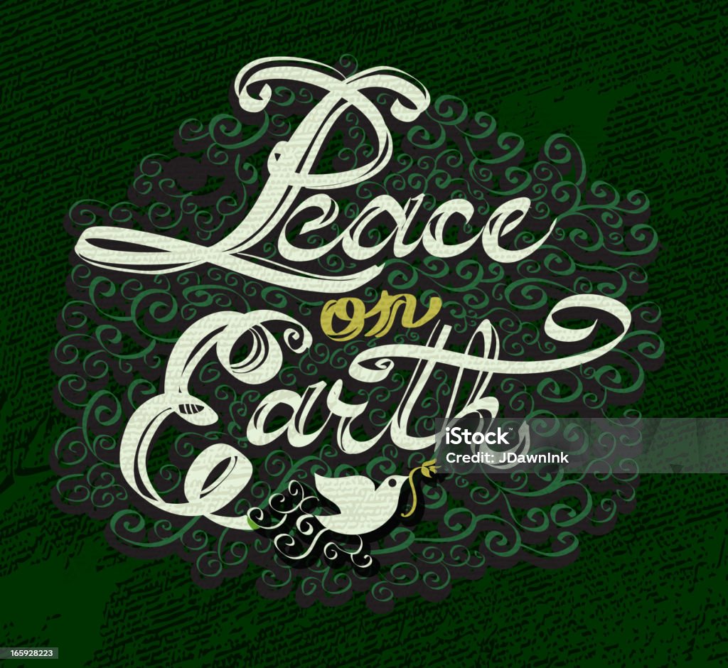 Peace on Earth calligraphie design - clipart vectoriel de Symboles de paix libre de droits