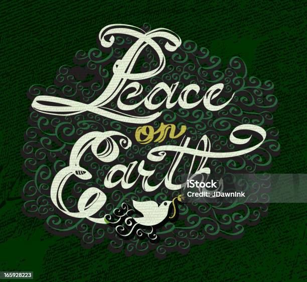 Peace On Earth Calligraphie Design Vecteurs libres de droits et plus d'images vectorielles de Symboles de paix - Symboles de paix, Calligraphie, Circonvolution