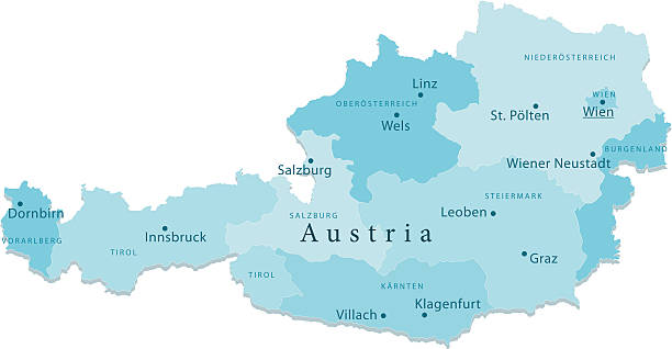 "Detailed vector map of Austria with administrative divisions. File was created on October 29, 2012. The colors in the .eps-file are ready for print (CMYK). Included files: EPS (v8) and Hi-Res JPG (5600aa aaa 3096 px)."