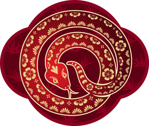 ilustrações, clipart, desenhos animados e ícones de ano novo chinês de cobra - snake year china chinese new year