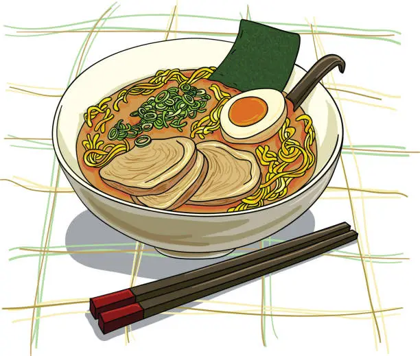 Vector illustration of Japanese ramen illustration