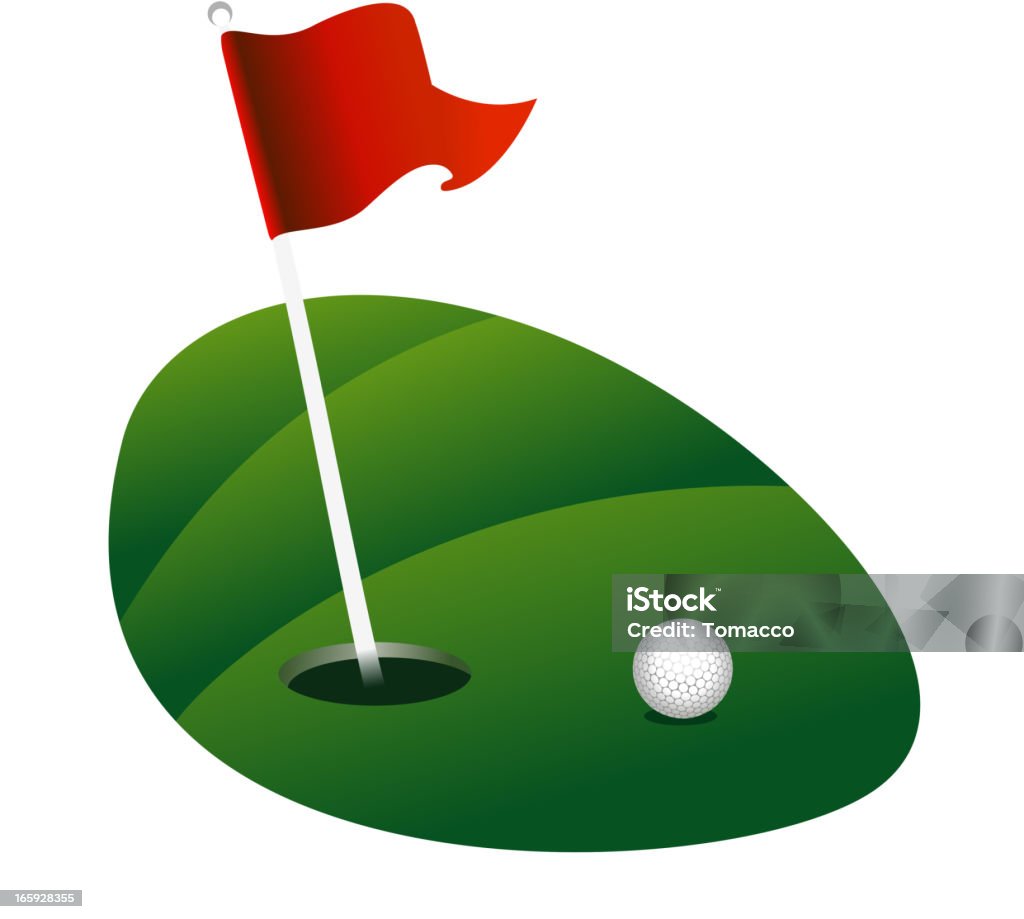 Golf Green Golf ball next to the hole in a golf course Golf stock vector