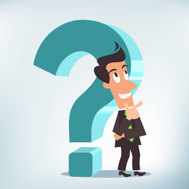 Pondering a Question vector art illustration