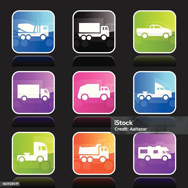 Ubergloss Iconecamion - Immagini vettoriali stock e altre immagini di Camion per autotrasporti - Camion per autotrasporti, Vettoriale, Automobile