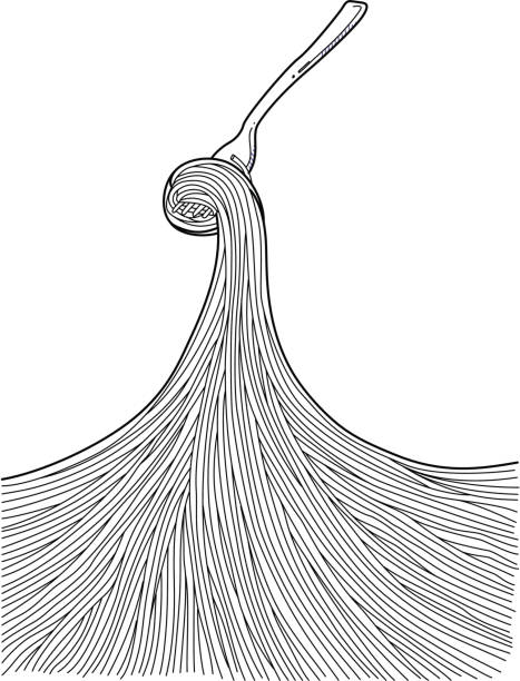 stockillustraties, clipart, cartoons en iconen met pasta doodles - spaghetti