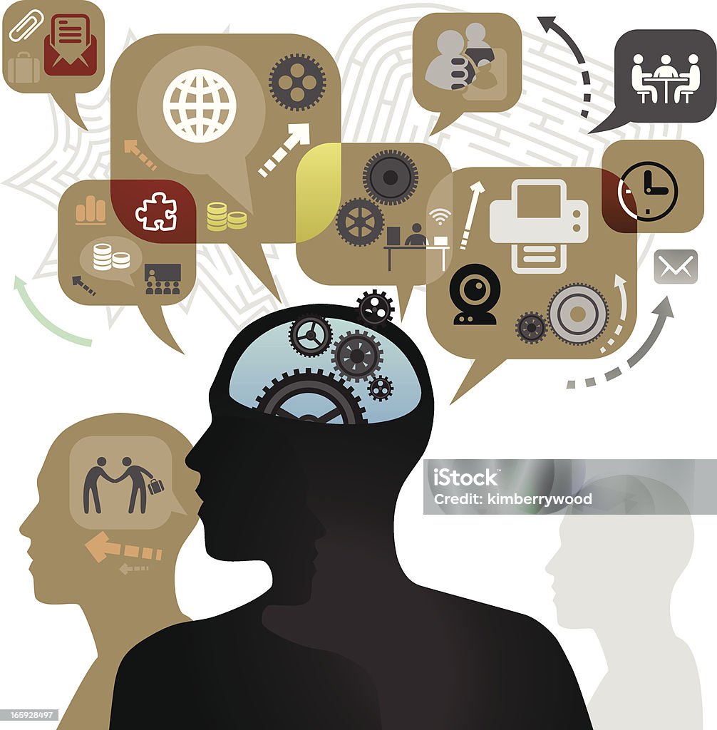 Biznesmen mózgu - Grafika wektorowa royalty-free (Biuro)