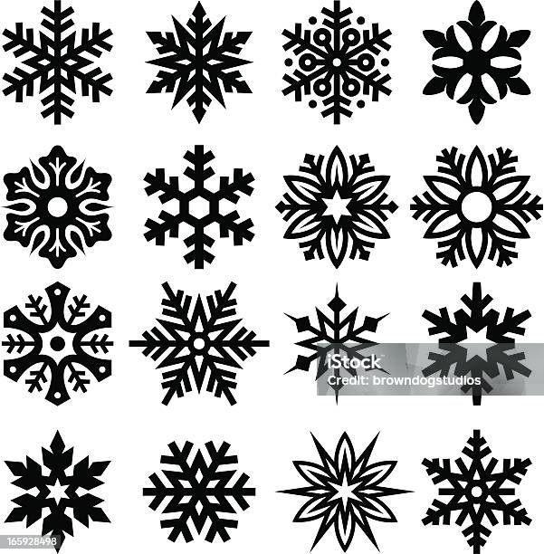Flocos De Neve Um - Arte vetorial de stock e mais imagens de Floco de Neve - Floco de Neve, Vetor, Inverno