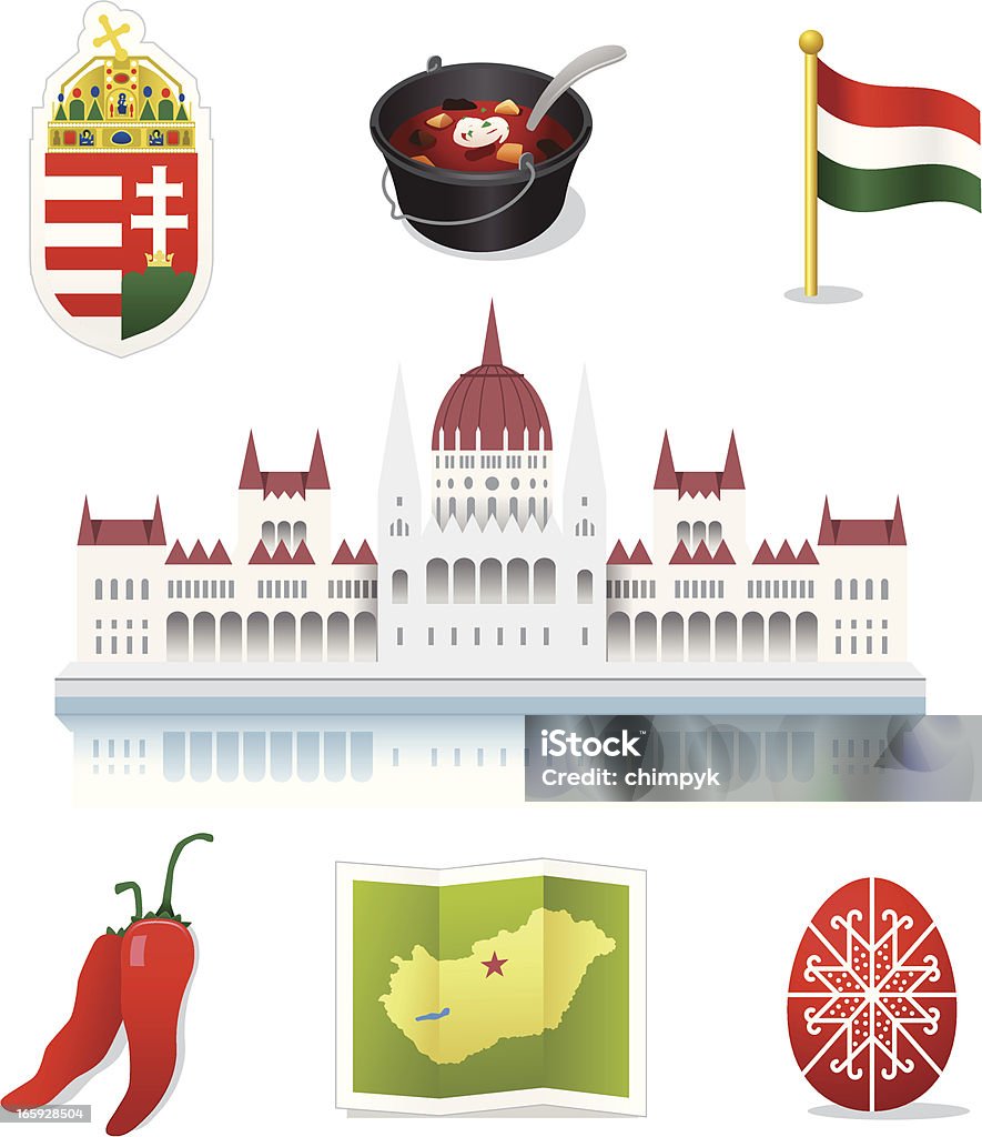 Ícones da Hungria - Vetor de Hungria royalty-free