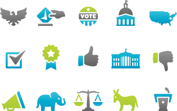 Stampico icons - Election 38 set of the Stampico collection - Politics and Election icons. republican national convention stock illustrations