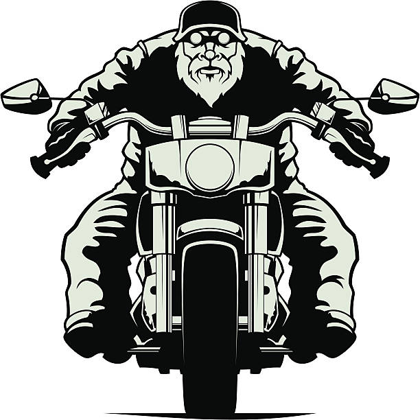 motocyklista - motorcycle biker riding motorcycle racing stock illustrations