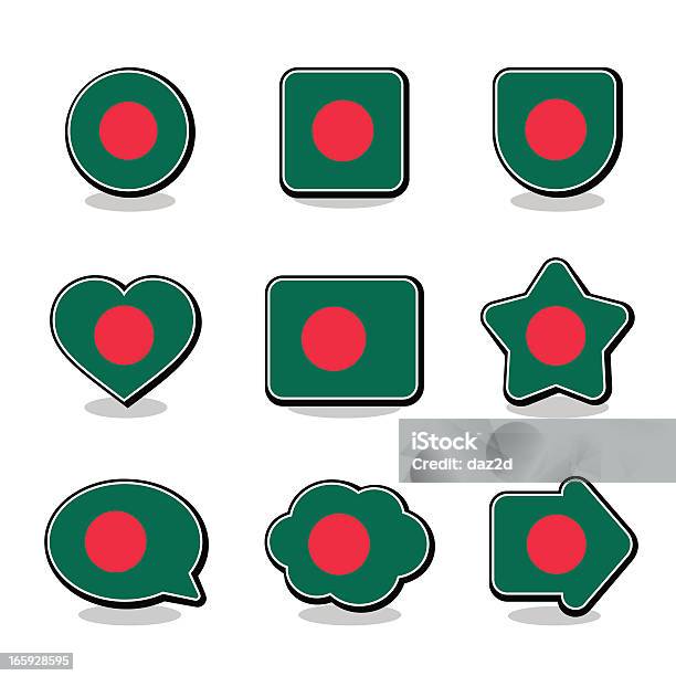 Ensemble Dicônes De Drapeau Bangladesh Vecteurs libres de droits et plus d'images vectorielles de Armoiries - Armoiries, Autorité, Badge