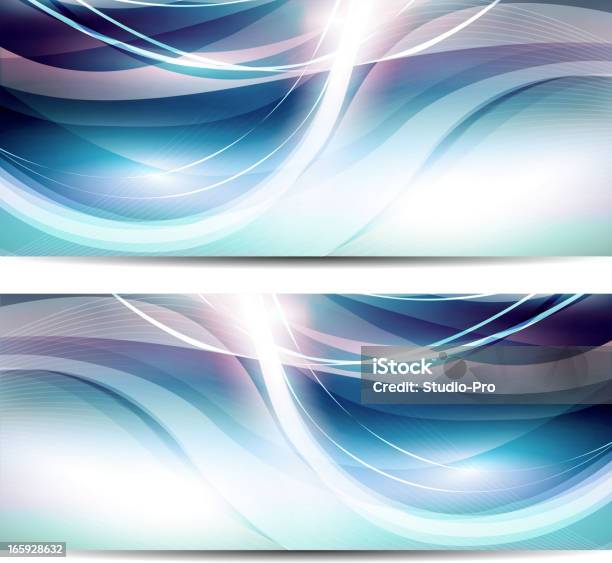 Vetores de Moderno Brilhante Abstrato Azul Onda Banners e mais imagens de Ilustração e Pintura - Ilustração e Pintura, Vector