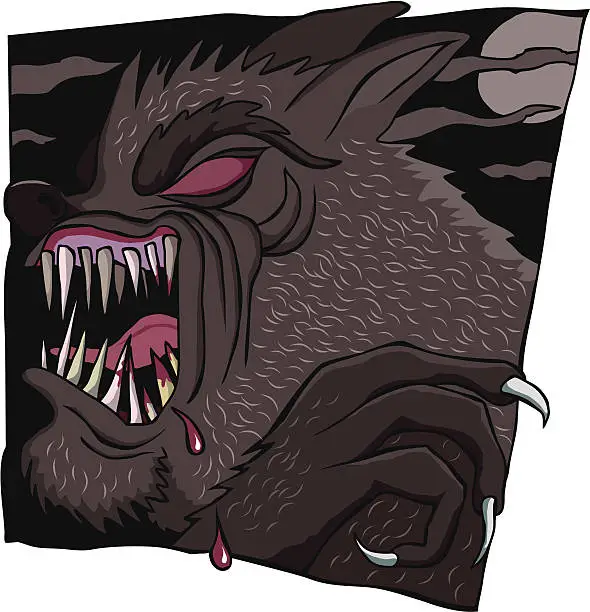 Vector illustration of Werewolf Snarl