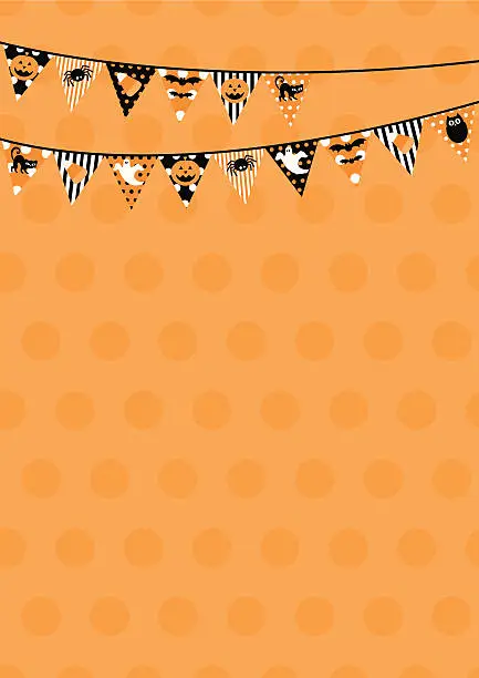 Vector illustration of Polka Dot Halloween Bunting Design with Copy Space