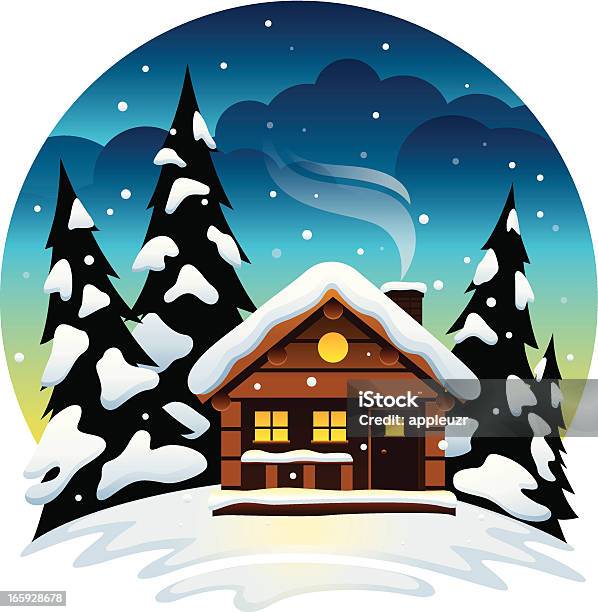 Funivia Inverno - Immagini vettoriali stock e altre immagini di Capanna di legno - Capanna di legno, Inverno, Acqua ghiacciata