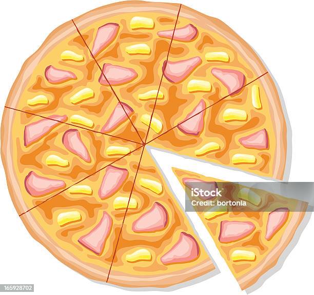 Tranche De Pizza Hawaïenne Au Jambon Et À Lananas Vecteurs libres de droits et plus d'images vectorielles de Pizza - Pizza, Vue en plongée verticale, Objet ou sujet détouré