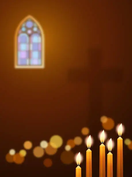 Vector illustration of Candles in Church