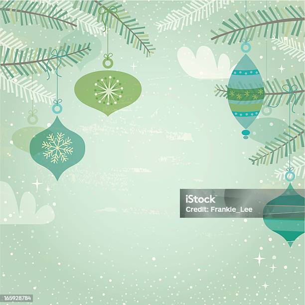 Blue Grün Retrodekor Stock Vektor Art und mehr Bilder von Bildhintergrund - Bildhintergrund, Weihnachten, Christbaumkugel