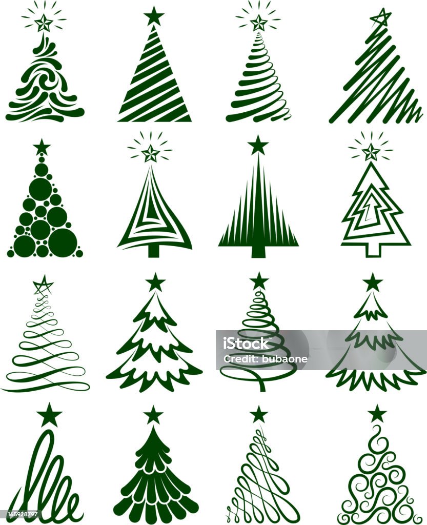 Рождественская ёлка Collection векторная графика роялти-фри - Векторная графика Рождественская ёлка роялти-фри