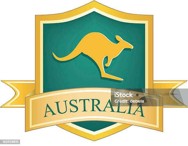 Australian Kangaroo Shield - Stockowe grafiki wektorowe i więcej obrazów Australia - Australia, Insygnia, Kangur