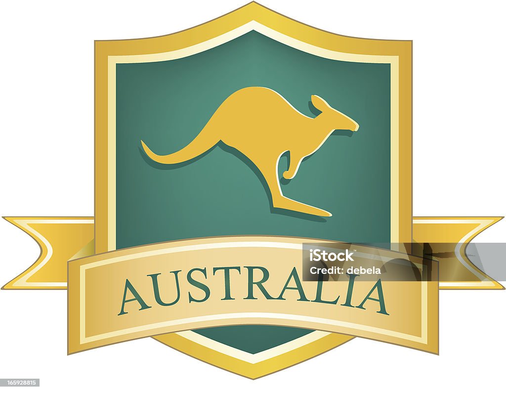 Австралийский кенгуру Shield - Векторная графика Австралия - Австралазия роялти-фри