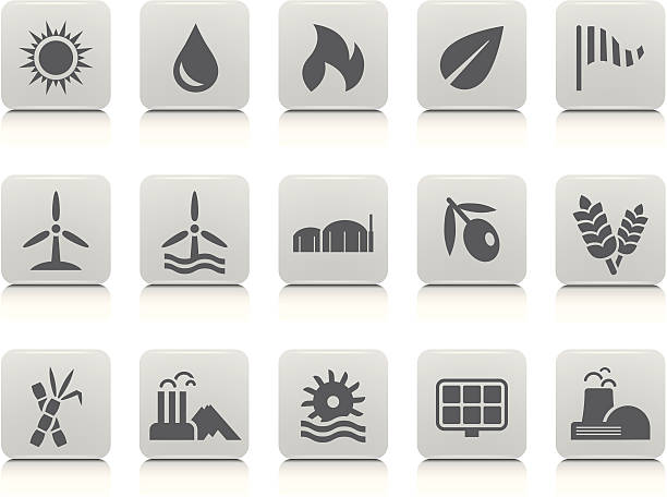stockillustraties, clipart, cartoons en iconen met change energy icon set - energietransitie
