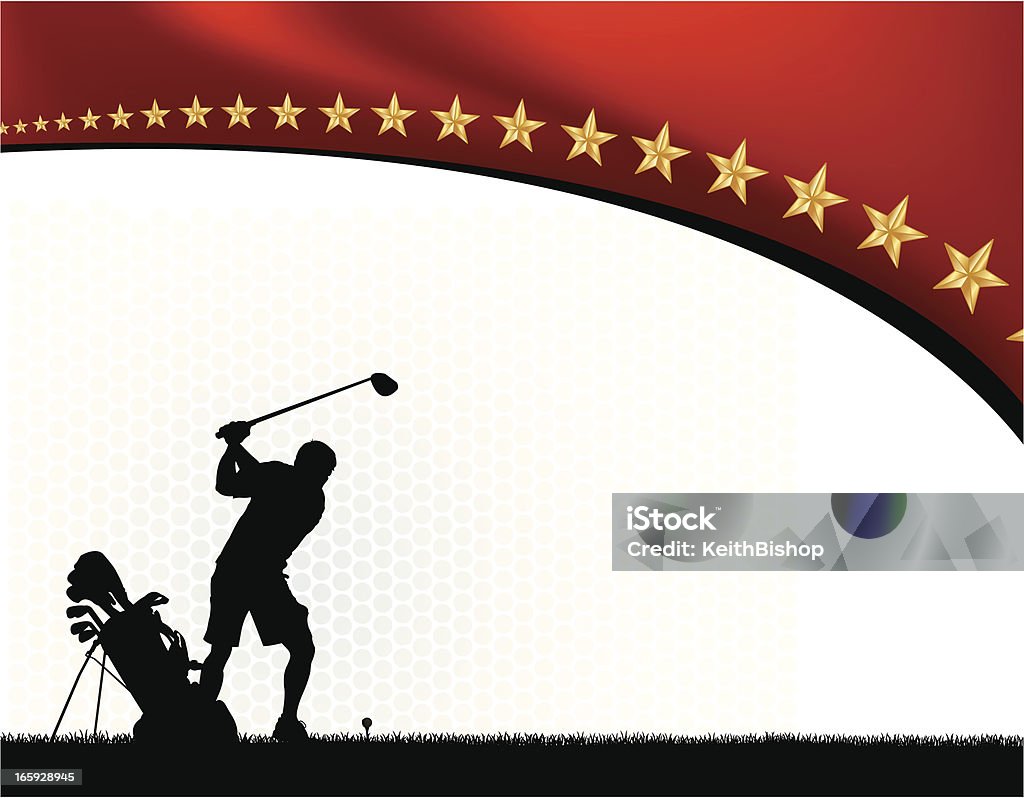 Fundo de golfe com Golfista Teeing Off - Royalty-free Atirar à Baliza arte vetorial