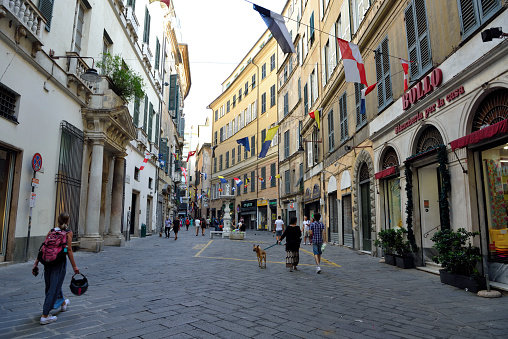 the alleys of the historic center 16 aug 2023 Genoa Italy