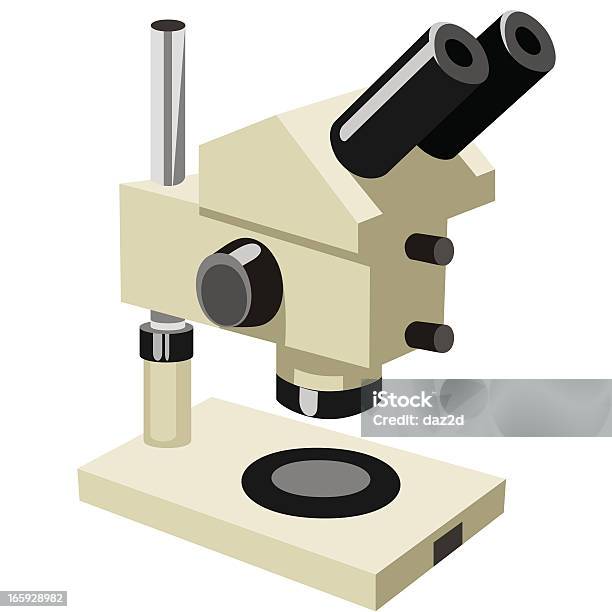 Микроскоп — стоковая векторная графика и другие изображения на тему Бактерия - Бактерия, Белый фон, Бинокль