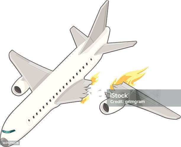 Авиационная Катастрофа — стоковая векторная графика и другие изображения на тему Самолёт - Самолёт, Транспортная катастрофа, Воздушный транспорт