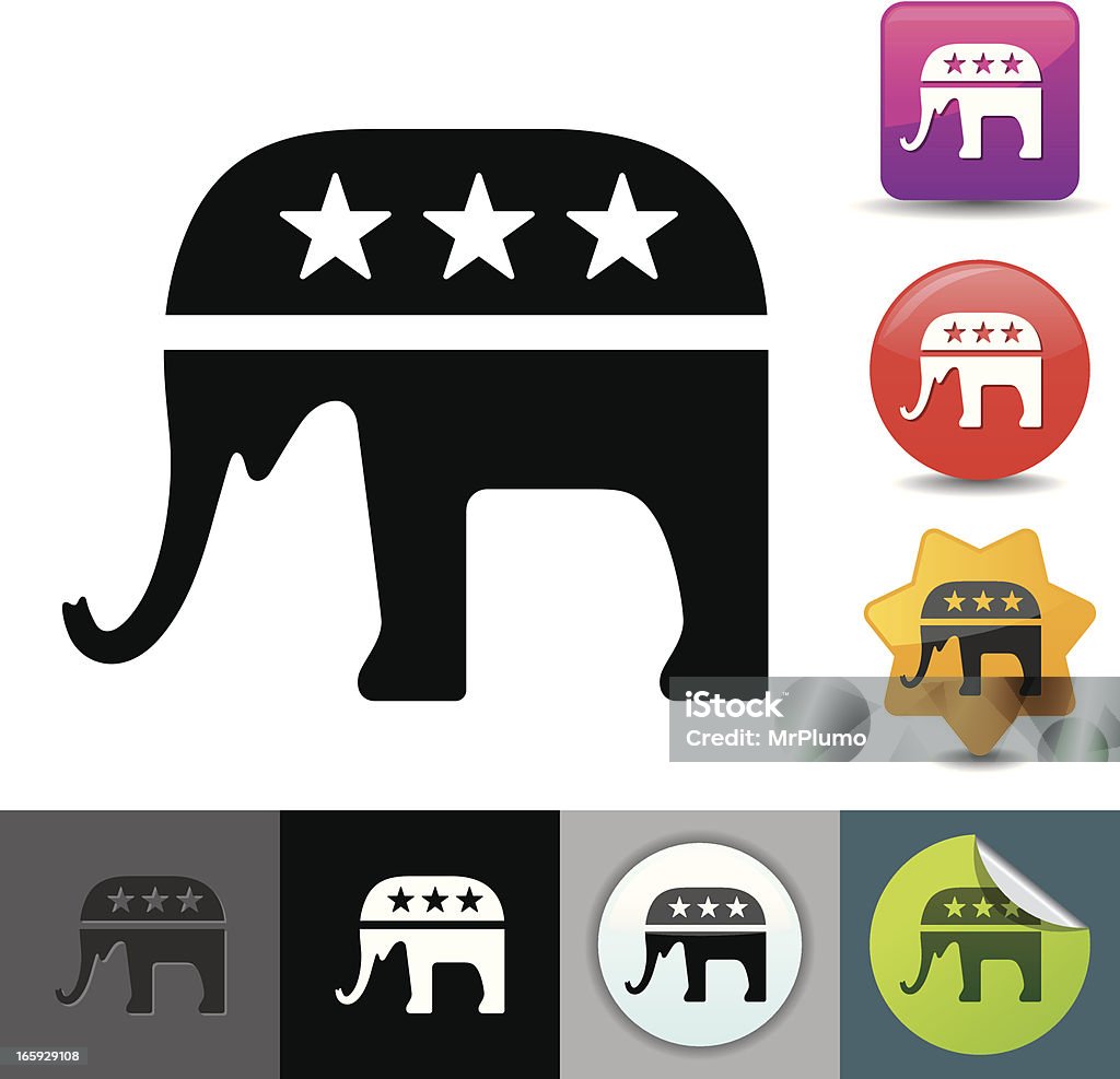 Republican elephant icon | solicosi series  Elephant stock vector