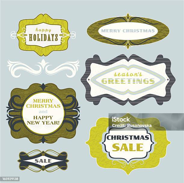 Etiquetas De Natal - Arte vetorial de stock e mais imagens de Branco - Branco, Cartão de Presente, Cinzento