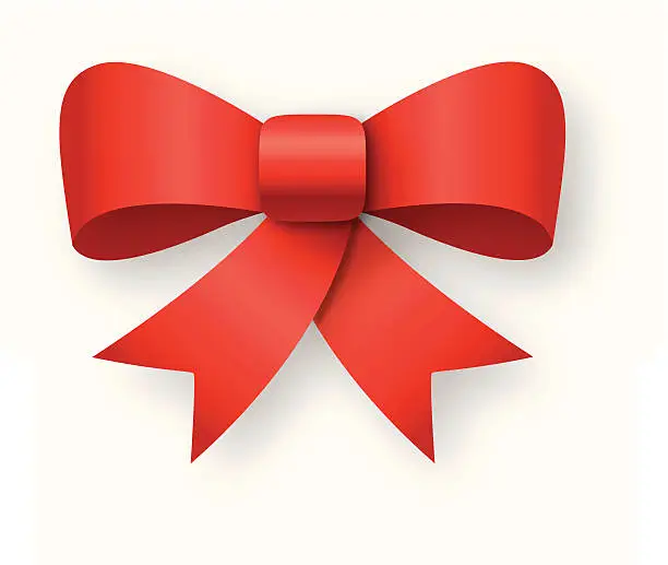 Vector illustration of A vector graphic of a red gift bow