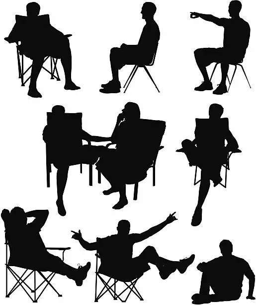 Vector illustration of Man sitting on chair