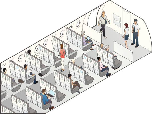 samolot siedzenia ilustracja - fuselage stock illustrations