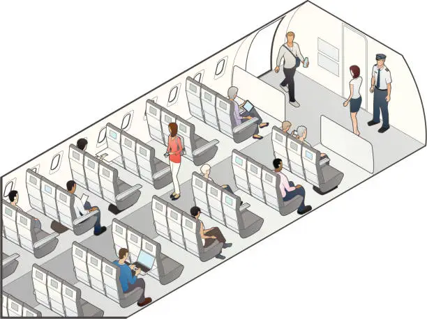 Vector illustration of Airplane Seating Illustration