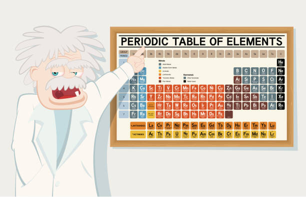 illustrazioni stock, clip art, cartoni animati e icone di tendenza di insegnante di chimica - plutonio