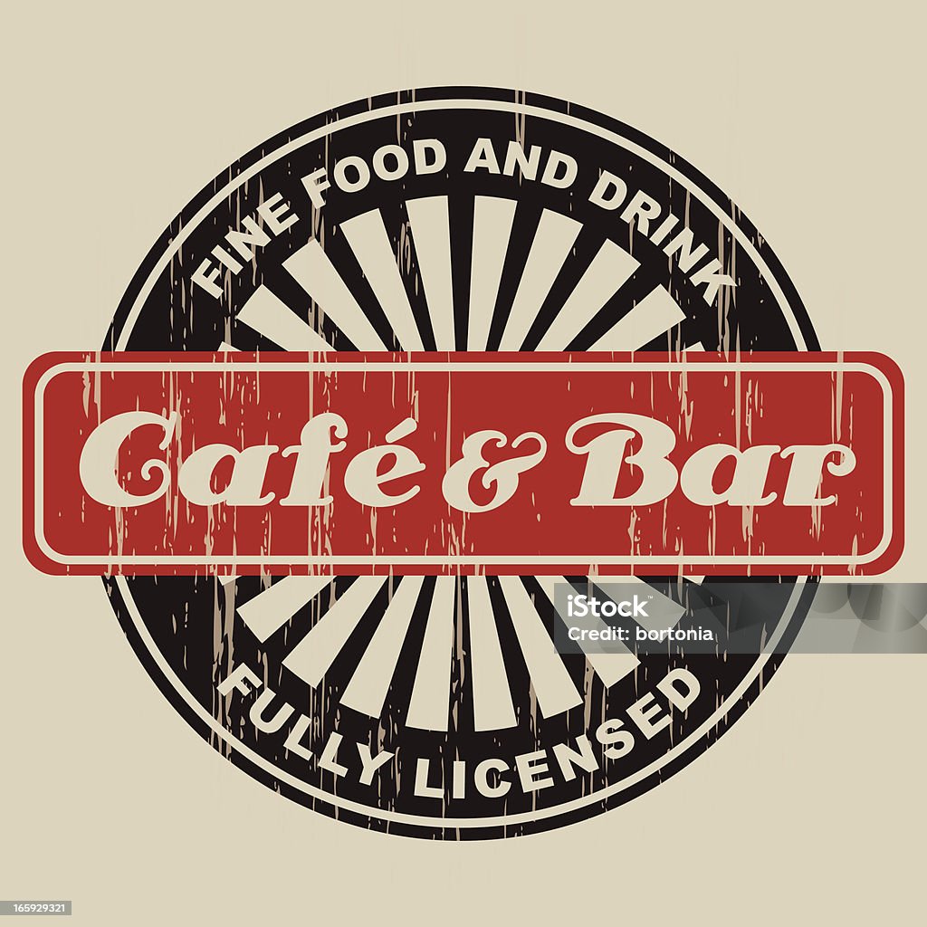 & Étiquette Vintage Café Bar - clipart vectoriel de Alcool libre de droits